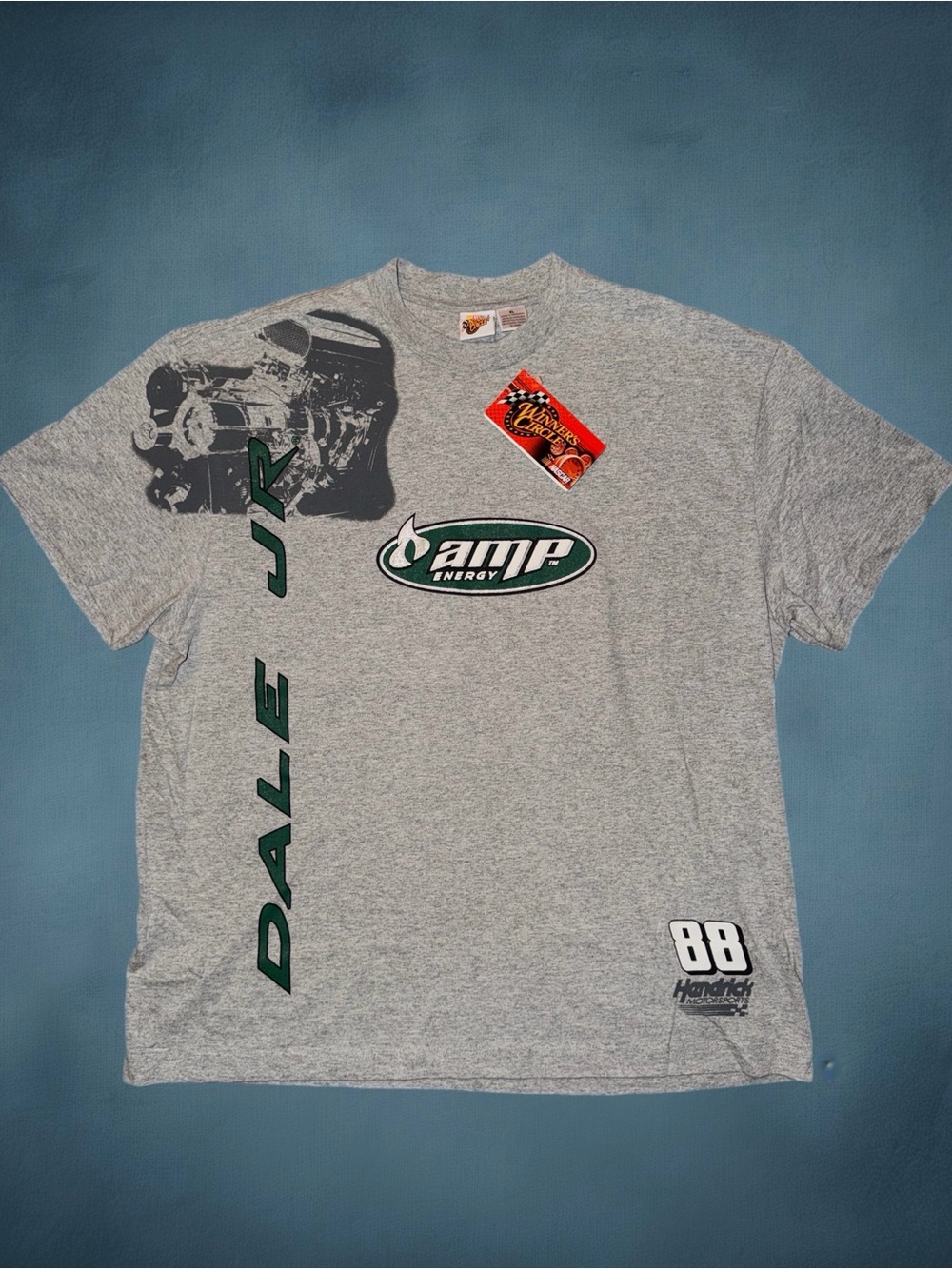 Vintage Nascar winners circle Dale Earnhardt JR #88 amp energy grey shirt